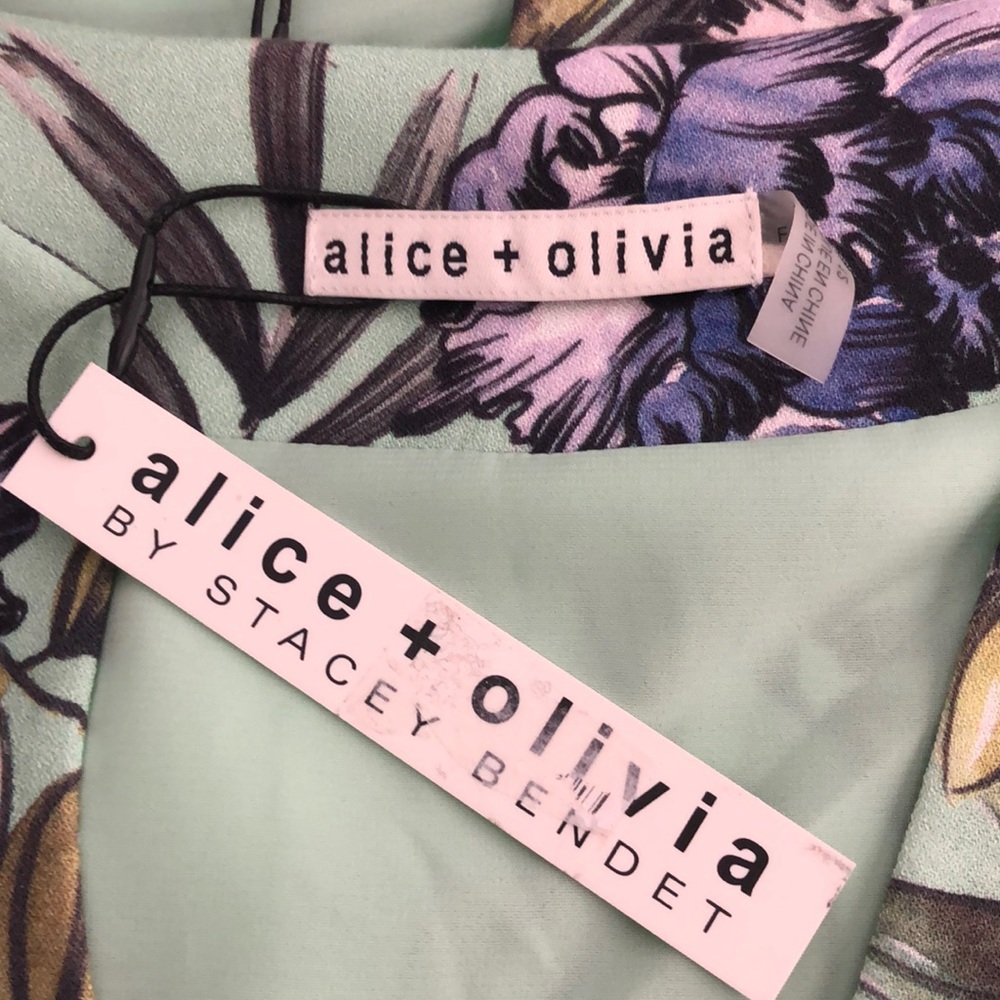 NWT Alice & Olivia floral drop waist dress - Picture 6 of 6